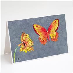 Gerber Daisy & Buttefly Greeting Cards & Envelopes - Pack of 8