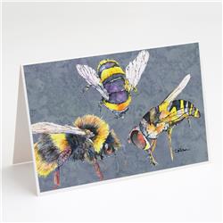 Bee Bees Times Three Greeting Cards & Envelopes - Pack of 8