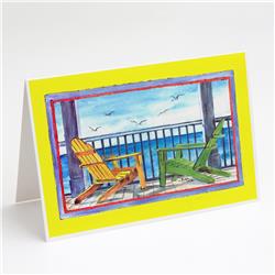 Adirondack Chairs Yellow Greeting Cards & Envelopes - Pack of 8