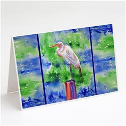 8358GCA7P Egret Greeting Cards & Envelopes - Pack of 8