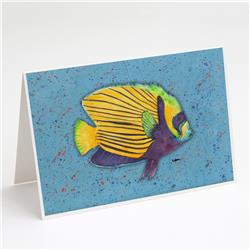 Tropical Fish on Blue Greeting Cards & Envelopes - Pack of 8