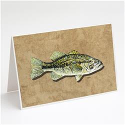 Small Mouth Bass Greeting Cards & Envelopes - Pack of 8