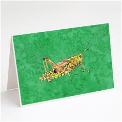 Grasshopper on Green Greeting Cards & Envelopes - Pack of 8