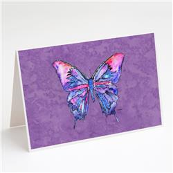 Butterfly on Purple Greeting Cards & Envelopes - Pack of 8