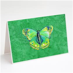 Butterfly Green on Green Greeting Cards & Envelopes - Pack of 8