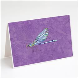 Dragonfly on Purple Greeting Cards & Envelopes - Pack of 8