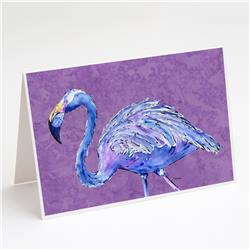 Flamingo on Purple Greeting Cards & Envelopes - Pack of 8
