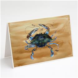 Blue Male Crab Sandy Beach Greeting Cards & Envelopes - Pack of 8