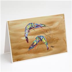 Shrimp Sandy Beach Greeting Cards & Envelopes - Pack of 8