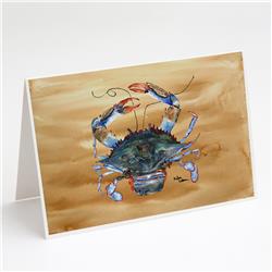 Female Blue Crab Sandy Beach Greeting Cards & Envelopes - Pack of 8