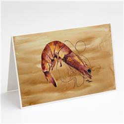 Cooked Shrimp Sandy Beach Greeting Cards & Envelopes - Pack of 8