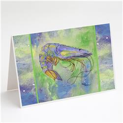 Shrimp Blues & Greens Greeting Cards & Envelopes - Pack of 8