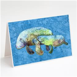 8660GCA7P Manatee Momma & Baby Greeting Cards & Envelopes - Pack of 8
