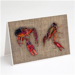 Crawfish on Faux Burlap Greeting Cards & Envelopes - Pack of 8