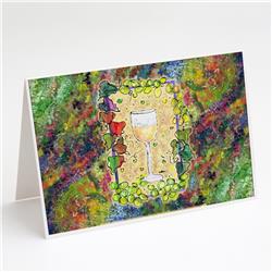 White Wine Greeting Cards & Envelopes - Pack of 8