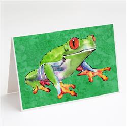 Green Tree Frog Greeting Cards & Envelopes - Pack of 8