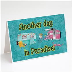 Another Day in Paradise Retro Glamping Trailer Greeting Cards & Envelopes - Pack of 8