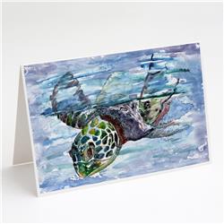 Loggerhead Turtle in a Dive Greeting Cards & Envelopes - Pack of 8