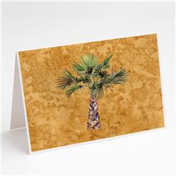 Palm Tree on Gold Greeting Cards & Envelopes - Pack of 8