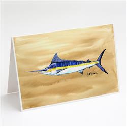 Swordfish on Sandy Beach Greeting Cards & Envelopes - Pack of 8