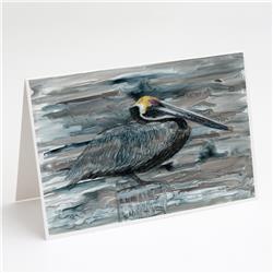 Pelican in Grey Greeting Cards & Envelopes - Pack of 8