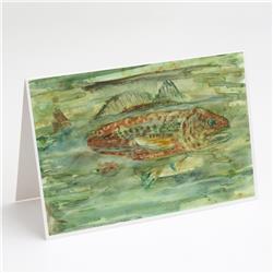 Abstract Red Fish Greeting Cards & Envelopes - Pack of 8
