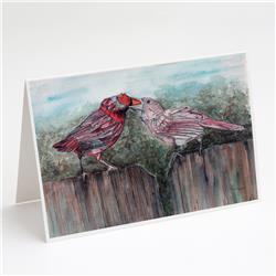Red Bird Feeding Greeting Cards & Envelopes - Pack of 8