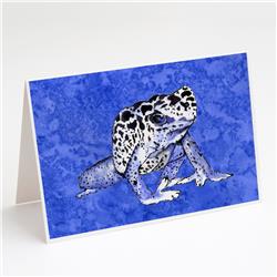 Frog on Blue Greeting Cards & Envelopes - Pack of 8