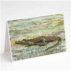 SC2016GCA7P Alligator Sunset Greeting Cards & Envelopes - Pack of 8