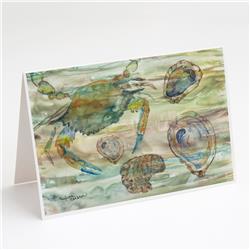 SC2017GCA7P Crab, Shrimp & Oyster Sunset Greeting Cards & Envelopes - Pack of 8
