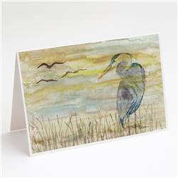 Blue Heron Yellow Sky Greeting Cards & Envelopes - Pack of 8