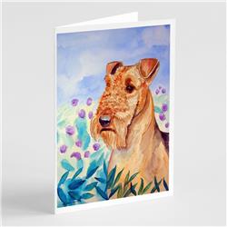 Airedale Terrier in Flowers Greeting Cards & Envelopes - Pack of 8