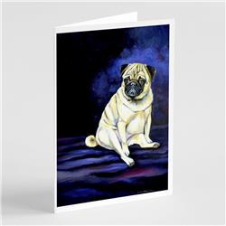 Fawn Pug Penny for Your Thoughts Greeting Cards & Envelopes - Pack of 8