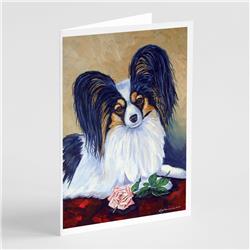 Papillon a Rose for You Greeting Cards & Envelopes - Pack of 8