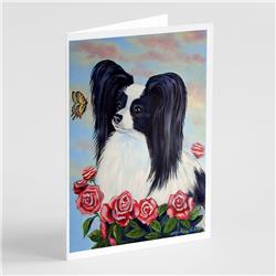 Papillon Black & White Greeting Cards & Envelopes - Pack of 8