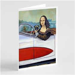 Fawn Pug & Mona Lisa Greeting Cards & Envelopes - Pack of 8