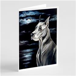 Great Dane Moonlight Greeting Cards & Envelopes - Pack of 8