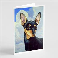 Min Pin Black & Tan Greeting Cards & Envelopes - Pack of 8