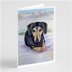 Black & Cream Dachshund Greeting Cards & Envelopes - Pack of 8
