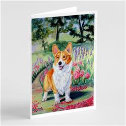 Pembroke Corgi Springtime Greeting Cards & Envelopes - Pack of 8