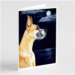 Fawn Great Dane Moonlight Stroll Greeting Cards & Envelopes - Pack of 8