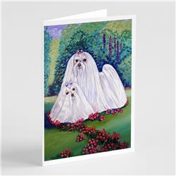 Maltese Momma & Puppy Greeting Cards & Envelopes - Pack of 8