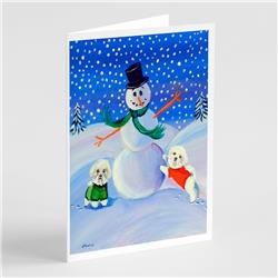 Snowman Bichon Frise Greeting Cards & Envelopes - Pack of 8