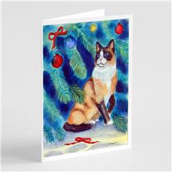 Christmas Tree Cat Greeting Cards & Envelopes - Pack of 8