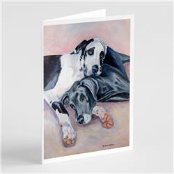 Black & Harlequin Great Dane Greeting Cards & Envelopes - Pack of 8