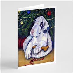 7172GCA7P Christmas Tree with Harlequin Great Dane Greeting Cards & Envelopes - Pack of 8
