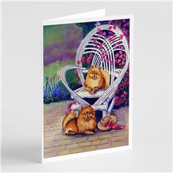 Red Pomeranians Greeting Cards & Envelopes - Pack of 8