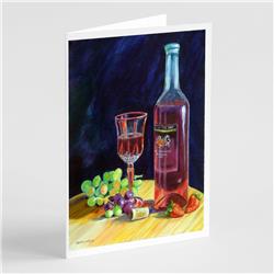 Red Wine Bottle & Glass Greeting Cards & Envelopes - Pack of 8