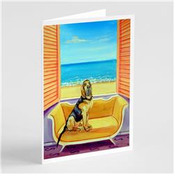 Bloodhound Couch Sitting Greeting Cards & Envelopes - Pack of 8