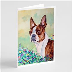 Red & White Boston Terrier Greeting Cards & Envelopes - Pack of 8